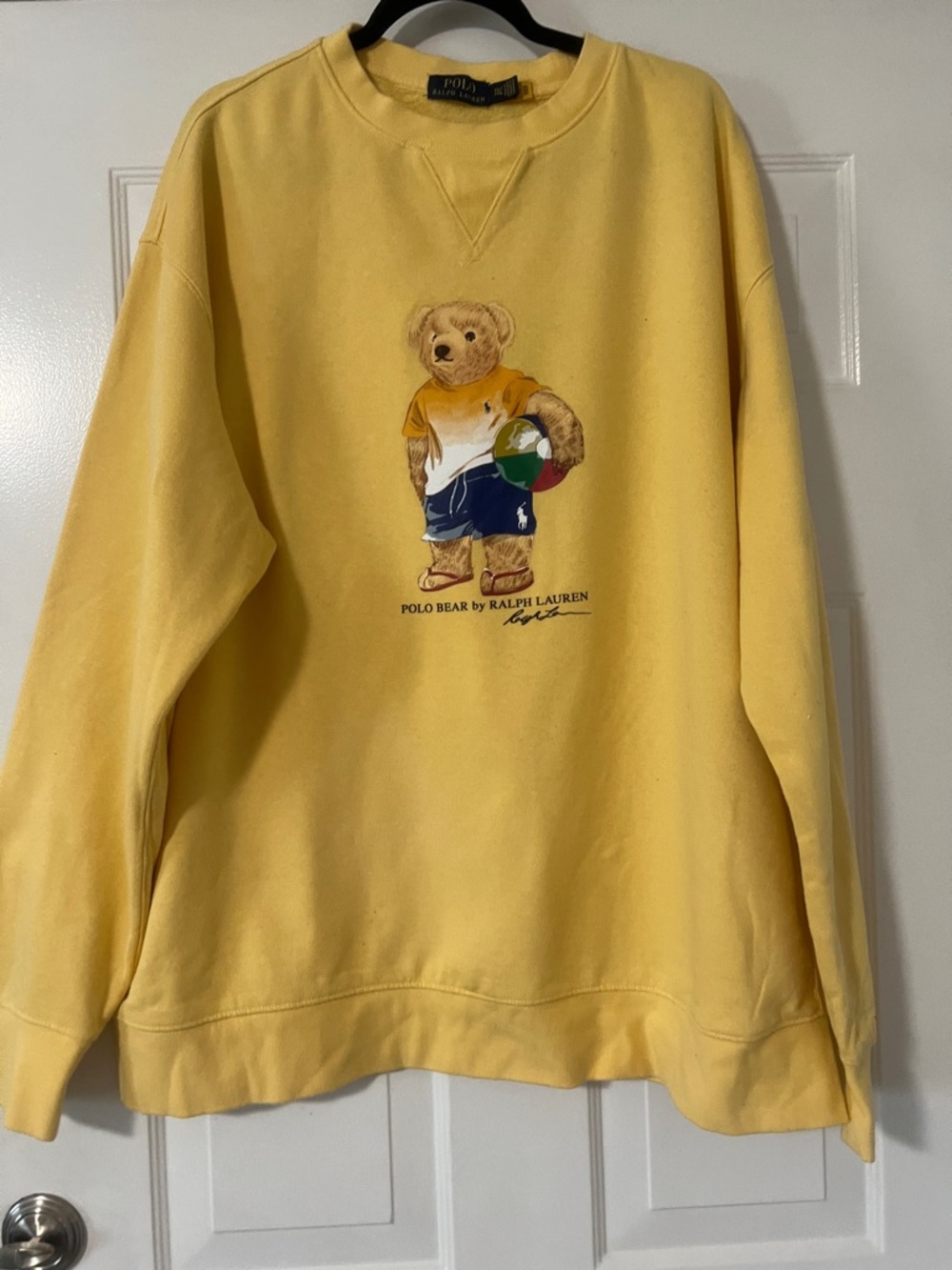 Polo by Ralph Lauren Yellow Polo Bear Crewneck Sweatshirt